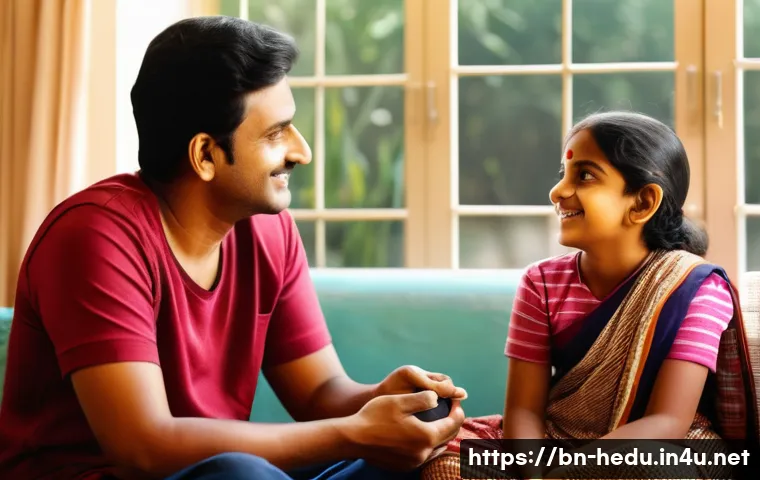 청소년기 행동 수정법 - A warm, intimate family scene in a typical Bengali household, showing compassionate parents and sibl...